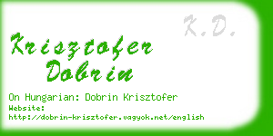 krisztofer dobrin business card